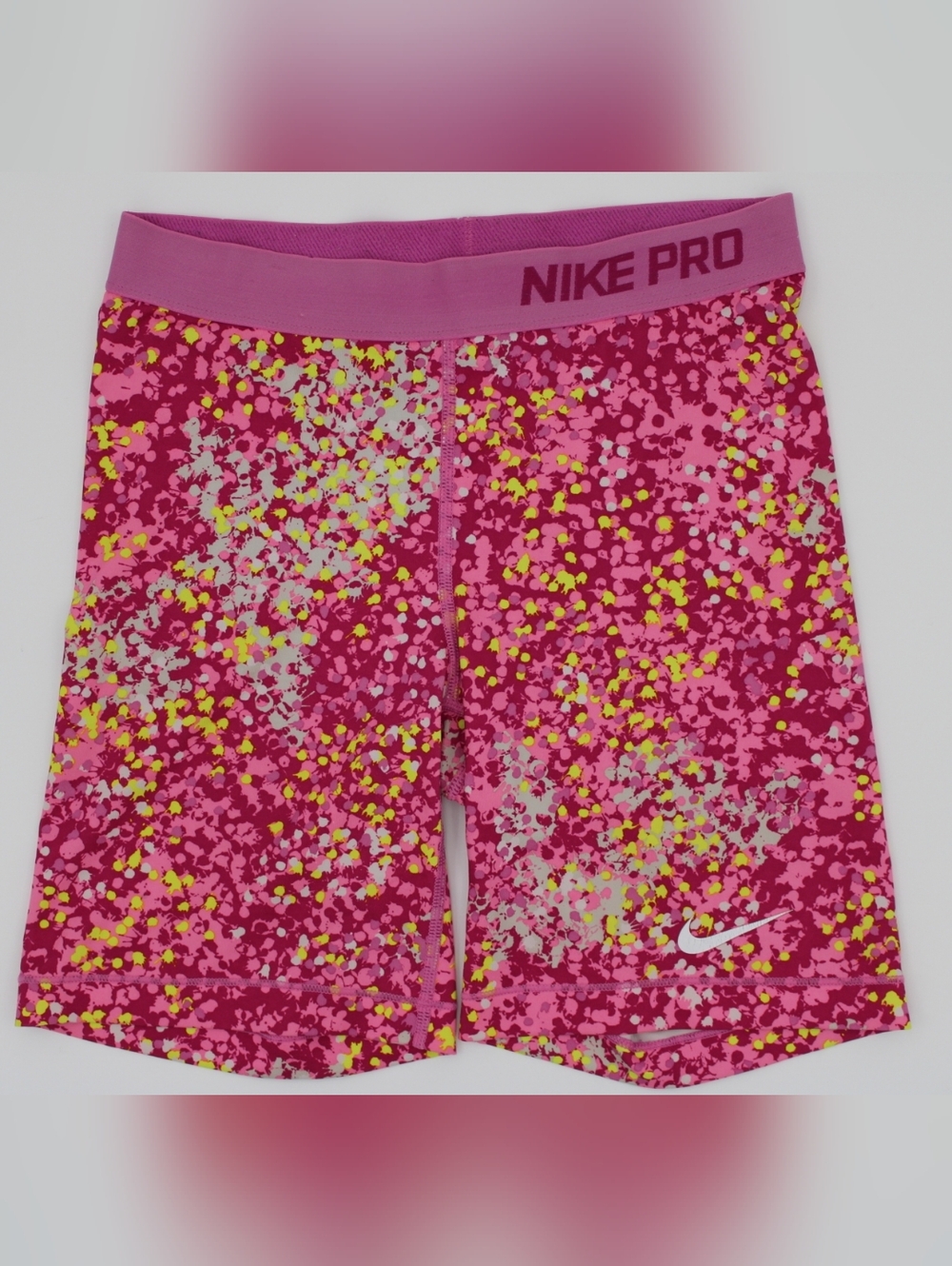 Women’s Nike Pro Pink Printed Biker Shorts Size M